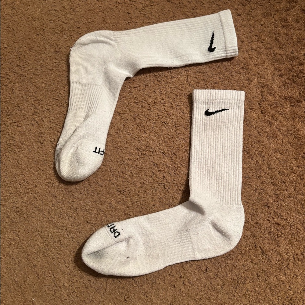 NIKE PRO DR FIT HIGH SOCKS white used casual everyday comfortable mens large
